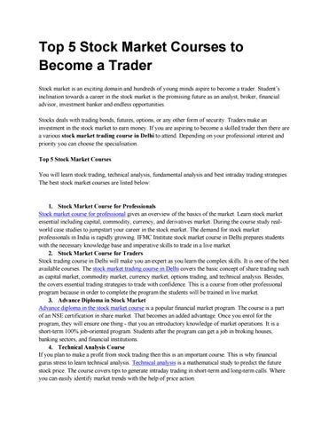 courses for stock market